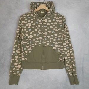 Vintage Y2K Loyal Army Hoodie Juniors Large Green Cloud Kawaii Sweatshirt